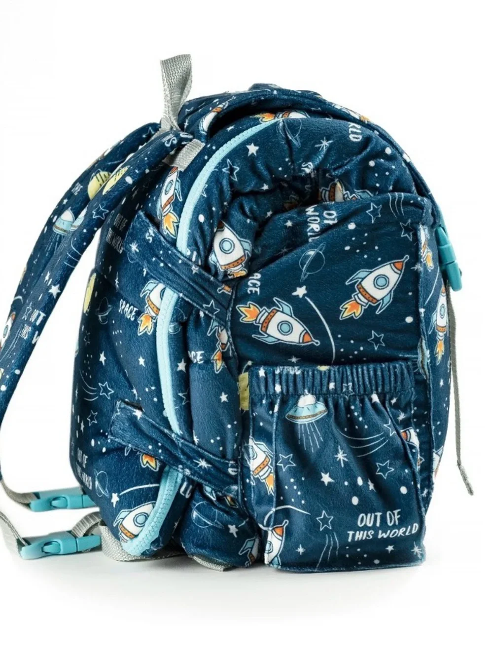 Mimish -Navy Rocket Print Kids sleeping bag backpack - Out of This World -NEW